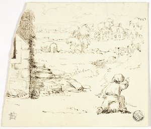 Paisaje con Niño en Primer Plano