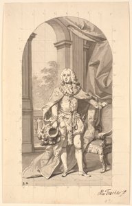 Gobernador "Consejero Privado en Tønder" Federico Guillermo Holstein como caballero de la Orden de Dannebrog en traje de orden
