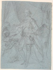 Boceto para retrato de cuerpo entero. Trabajo preliminar para el retrato de la familia de Chr. VI (Rosenborg)? Federico V como príncipe heredero
