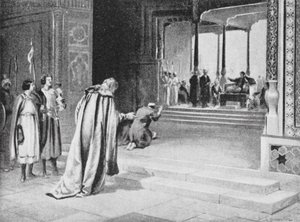 Geoffrey de Langley con Bar Sauma ante Arghun Khan de Margaret (after) Dovaston
