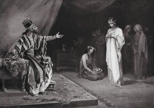 Matrimonio de una princesa asiria con Kara-indash, rey de Babilonia (litografía) de Margaret (after) Dovaston