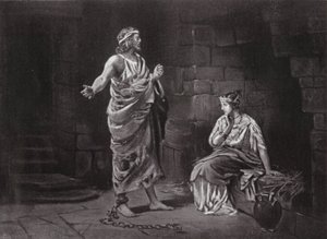 Pelópidas en cautiverio (litografía) de Margaret (after) Dovaston