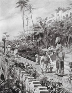 Los jardines colgantes de Babilonia (litografía)