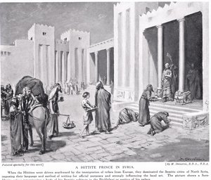 Un príncipe hitita en Siria, ilustración de la "Historia de las Naciones de Hutchinson" (litografía). de Margaret Dovaston