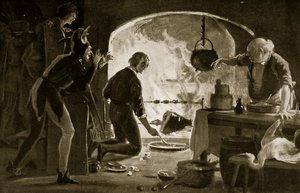 Lambert Simnel en la cocina, ilustración de "Hutchinson