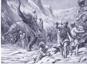 Primer éxito de Mahmud de Ghazni 1000 d.C. (litografía) de Margaret Dovaston