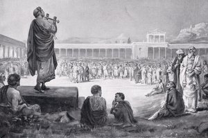 Recorrido de Nerón por Grecia en el año 66 d.C., ilustración de "Hutchinson