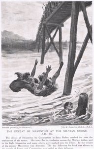Derrota de Majencio en el Puente Milvio 312 d.C. de Margaret Dovaston
