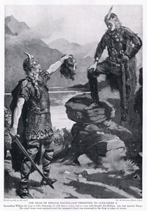 La cabeza de Donald MacWilliam presentada a Alejandro II 1214 d.C. de Margaret Dovaston