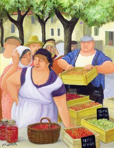 Market Place (óleo sobre lienzo) de Margaret Loxton