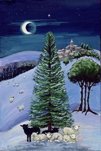 Ovejas en un paisaje invernal de Margaret Loxton