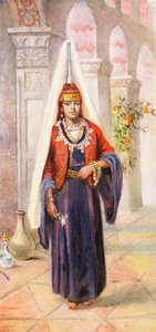 Una novia drusa (litografía en color) de Margaret Thomas
