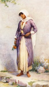 Una mujer drusa (litografía en color) de Margaret Thomas
