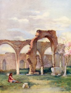 Sitio de la casa de Naamán el Sirio, Damasco (litografía en color) de Margaret Thomas