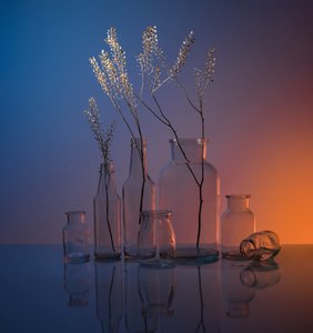 Naturaleza muerta en cristal sereno de Margareth Perfoncio