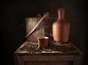 Café rústico recién hecho
