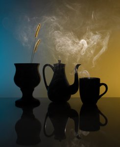 Naturaleza muerta con té caliente de Margareth Perfoncio