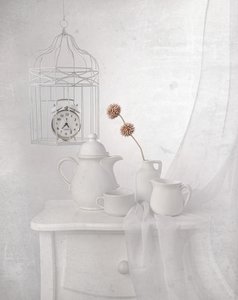 Naturaleza muerta de estética blanca