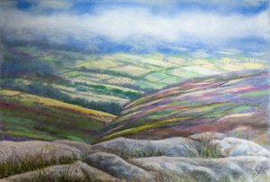 Misty Lake District, 2022 (pastel) de Margo Starkey