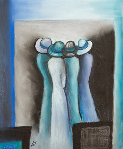 Señoras susurrantes, 2022 (pastel) de Margo Starkey