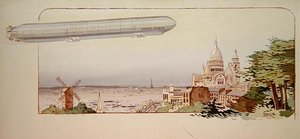 El dirigible zodiacal Spiess, publicado por Mabileau, París de Marguerite (fl.1909 14) Montaut