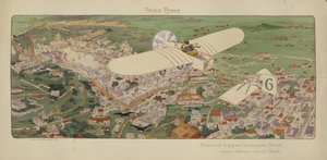 El Monoplano Bleriot de Beaumont llegando a Roma ganando la carrera aérea París-Roma de Marguerite (fl.1909 14) Montaut