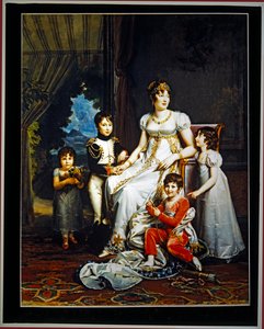 La reina Carolina Murat y sus cuatro hijos (lienzo) de Marguerite Gerard