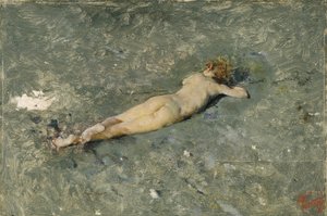 Desnudo en la playa de Portici de Marià Fortuny Marsal
