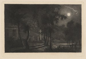 Capilla junto al lago a la luz de la luna de Maria Anna Fischer