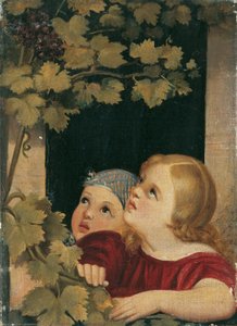 Dos niños en la ventana.