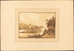 Paisaje con barcos de pesca de Maria Catharina Prestel after Franz Edmund Weirotter