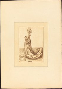 Una dama con un vestido largo de Maria Catharina Prestel after Martin Schongauer