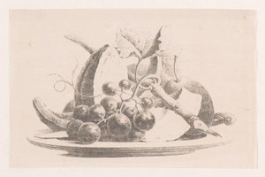 frutas en un plato de Maria Geertruida de Goeje Barbiers (attributed to)
