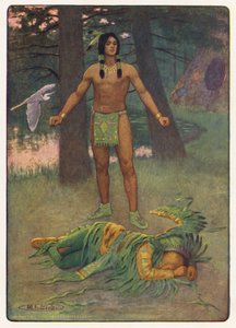 Ilustración para Hiawatha de Longfellow (litografía en color) de Maria Louise Kirk