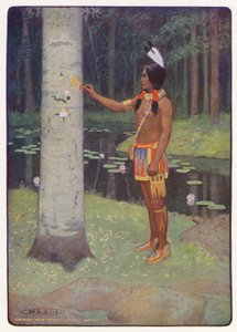Ilustración para Hiawatha de Longfellow (litografía en color)