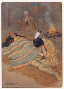 Ilustración para Hiawatha de Longfellow (litografía en color)