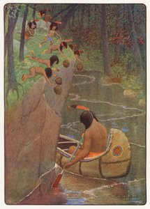 Ilustración para Hiawatha de Longfellow (litografía en color) de Maria Louise Kirk