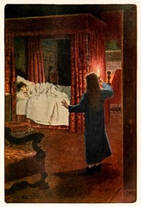 "¿Quién eres? ¿Eres un fantasma?" de El jardín secreto de Frances Hodgson Burnett (1849-1924) de Maria Louise Kirk