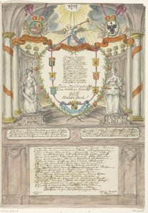 Verso para la princesa Guillermina en el cuadragésimo cumpleaños del príncipe Guillermo V, 1788 de Maria Margaretha la Fargue