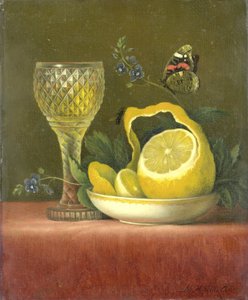 Bodegón con limón y vidrio tallado de Maria Margaretha van Os