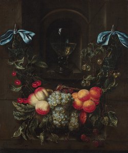 Bodegón con guirnalda de frutas de Maria Tassaert