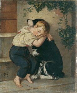 chico con perro de Maria Theresia