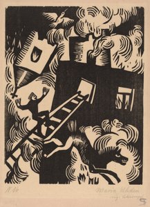 Casa en llamas, 1918 de Maria Uhden