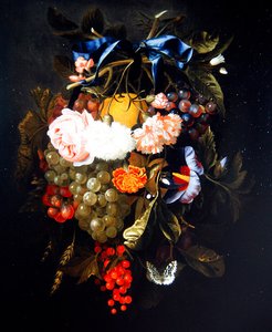 Una guirnalda de flores y frutas de Maria van Oosterwyck