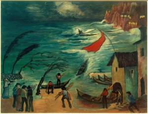 Pescadores en la tormenta de Marianne von Werefkin