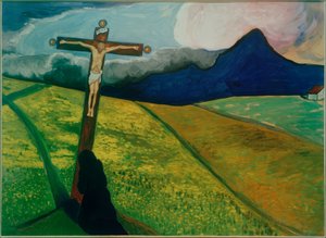 Cruz en el paisaje de Marianne von Werefkin