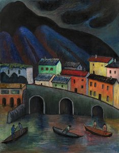 Pesca nocturna en Ascona, 1920s-1930s