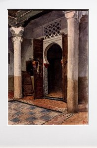 Rincón de patio morisco, hacia 1870-71 (acuarela sobre papel) de Mariano Fortuny