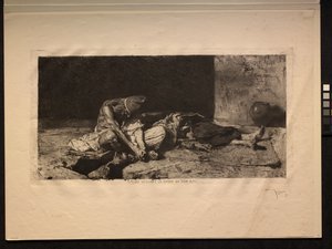 Árabe velando el cuerpo de su amigo, 1866 de Mariano Fortuny y Carbó