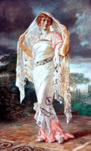 Retrato de Henriette Fortunys con vestimenta pompeyana